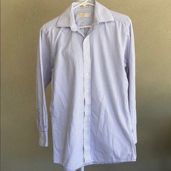 Michael Kors Other - Michael Kors White & Purple Button Down Shirt M